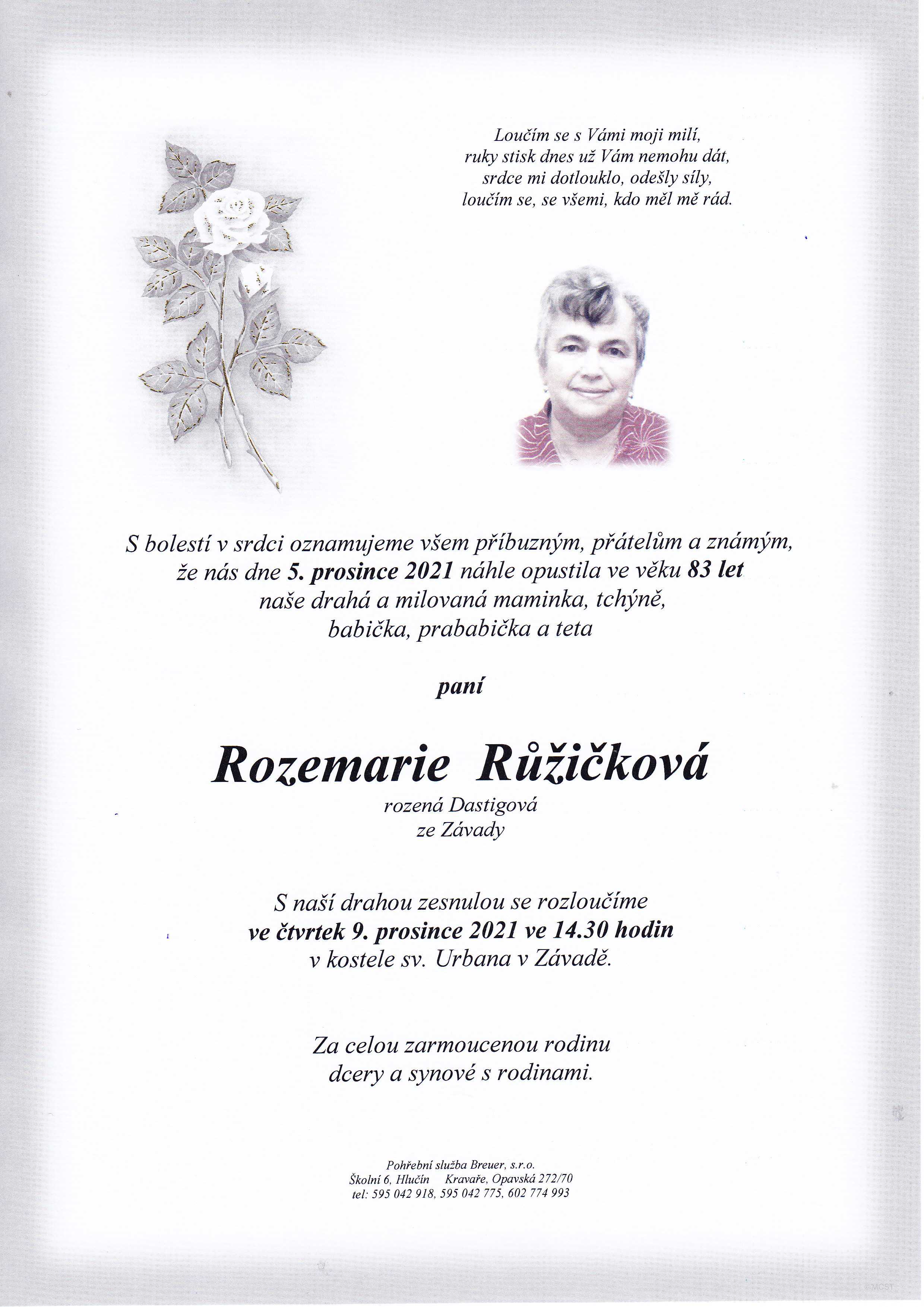 Růžičková Rozemarie